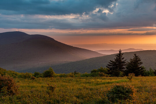 sunset in the mountains