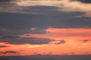 red sunset sky