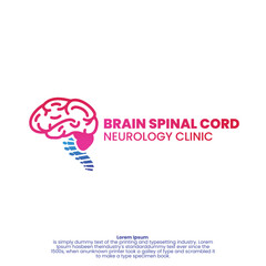 brain and spinal cord logo on isolated background - obrazy, fototapety, plakaty