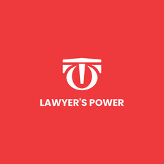 logo for lawyer with scale shape and power icon