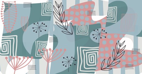 Abstract illustration, modern background, bright print for print, cover, packaging and textiles.