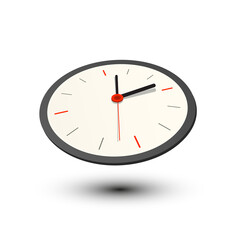 Analog clock isolated - 3d vector illustration