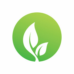 green circle leaf logo design