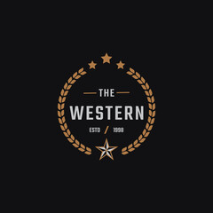 Classic Vintage Retro Label Badge for Western Country Texas Logo Design Inspiration