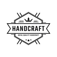 Obraz premium Classic Vintage Retro Label for Royal Quality Handcraft Badges Logo Design Inspiration
