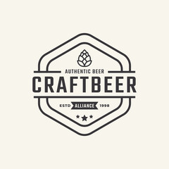 Classic Vintage Retro Label Badge for Hops Craft Beer Ale Brewery Logo Design Inspiration