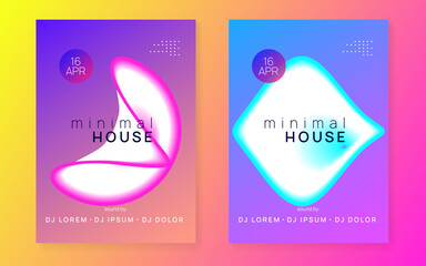 Trance Banner. Minimal Background For Brochure Shape. Cool Effect For Invitation. Indie Electro Fest. Electronic And Discotheque Layout. Blue And Pink Trance Banner