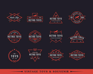 Set of Classic Vintage Retro Label Badge Toys and Souvenir Logo Design Inspiration