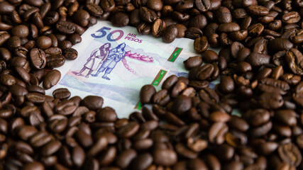 Colombian coffee with Colombian money