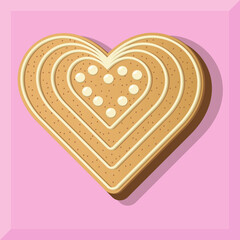 Heart shaped Christmas gingerbread cookies on light / pink background.