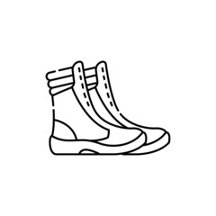 Protective boots color line icon. Disability. Isolated vector element.