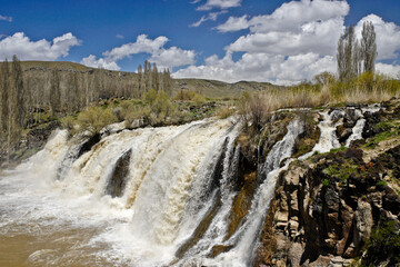Muradiye Waterfall in spring, Eastern Anatolia, Turkey