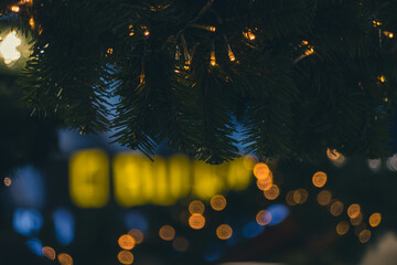 Fototapeta christmas background, holiday background. Lights. obraz