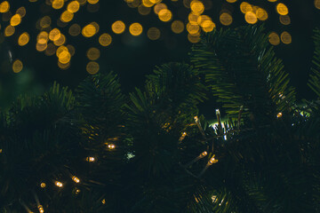 christmas background, holiday background. Lights. © Anna Korpak