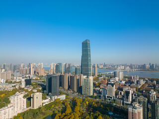 Fototapeta premium Wuhan Liberation Park late autumn scenery in Hubei, China