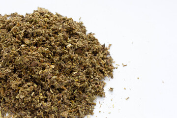 Dried absinthe wormwood on white background.