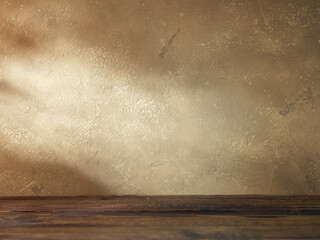 beige wall and wooden shelf