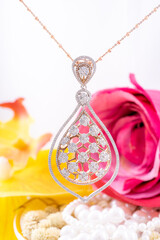 Studio shoot of  diamond jewelry 