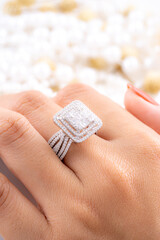 Studio shoot of  diamond jewelry 