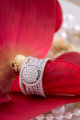 Studio shoot of diamond jewelry.