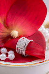 Studio shoot of diamond jewelry.