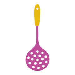 Cute kitchen skimmer icon, symbol or sticker. Vector flat hand drawn illustration in cartoon style