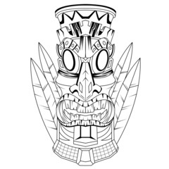 tattoos black Illustration Astec tiki mask fantasy god indian in africa statue hawaiian for apparel tshirt design custom  design for tattoos design