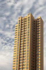 Fototapeta na wymiar A high-rise apartment in a city