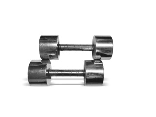 iron dumbbells on a white background