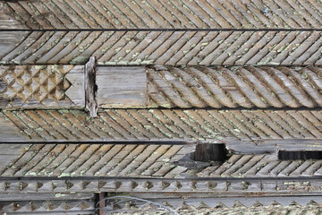 Old carved grunge stained wooden background 6
