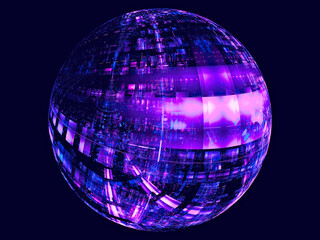 Sphere with technology texture on the surface - abstract 3d illustration