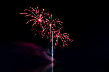 Colorful Fireworks (Traditional festival in thailand)