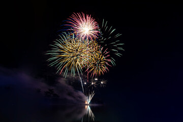 Colorful Fireworks (Traditional festival in thailand)