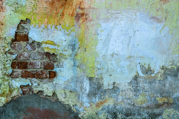  Craquelure textured background. Old wall with peeling stucco. Abstract concrete interior background