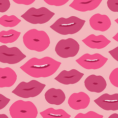 Valentines Day Lipstick and Kisses Seamless Repeat Design 