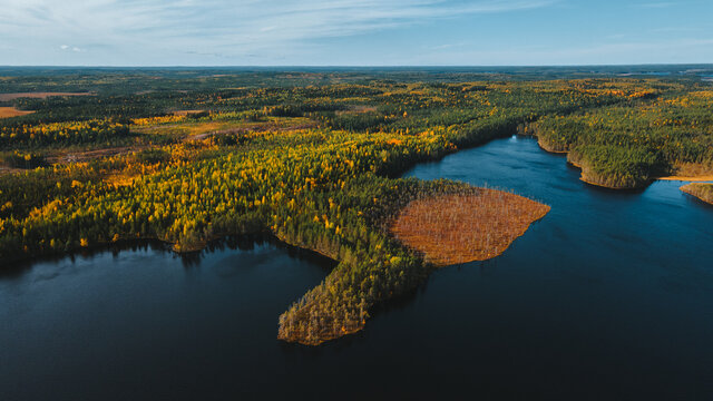 Aerial shot of Aulanko nature reserve in Hameenlinna, Finland