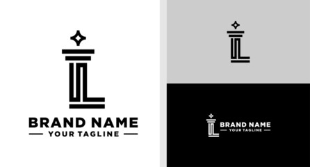 LETTER L LOGO MONOGRAM COLUMN BUILDING EDITABLE