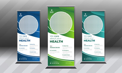 Medical Roll up banner design template