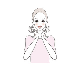 女性表情 嬉しい