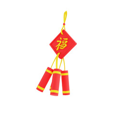 3d rendering of firecrackers in chinese new year