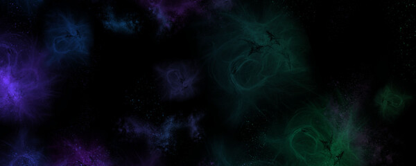 abstract space, colorful nebula, stars and sky