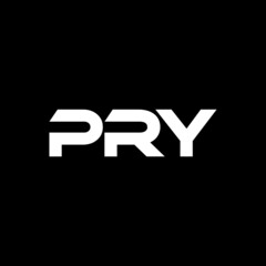 PRY letter logo design with black background in illustrator, vector logo modern alphabet font overlap style. calligraphy designs for logo, Poster, Invitation, etc.	