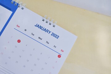 Calendar 2022 in plannibg concept.