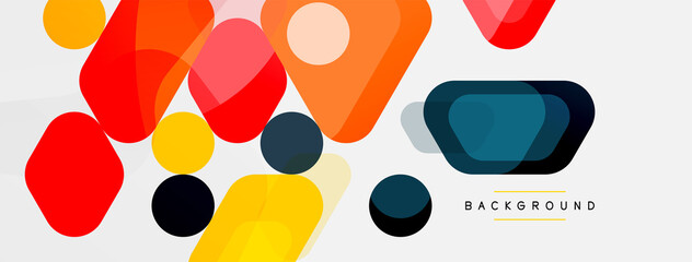 Abstract round geometric shapes and circles background. Trendy techno business template for wallpaper, banner, background or landing