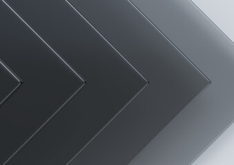 Abstract background black and white futuristic style. 3D scene.