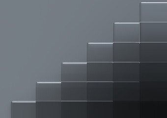 Abstract background black and white futuristic style. 3D scene.