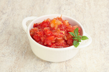 Hungary vegetarian Lecho with vegetables