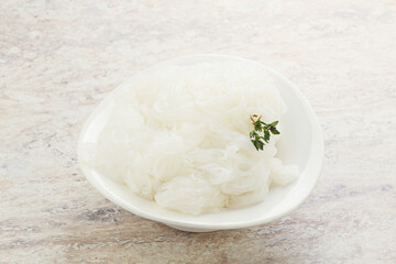 Glass asian noodles in the bowl