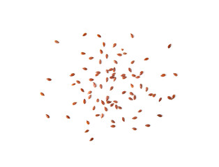 Fototapeta premium Flax seed on white background. Top view