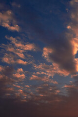 sunset sky with clouds